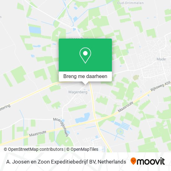 A. Joosen en Zoon Expeditiebedrijf BV kaart