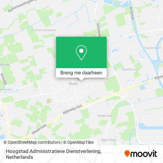Hoogstad Administratieve Dienstverlening kaart
