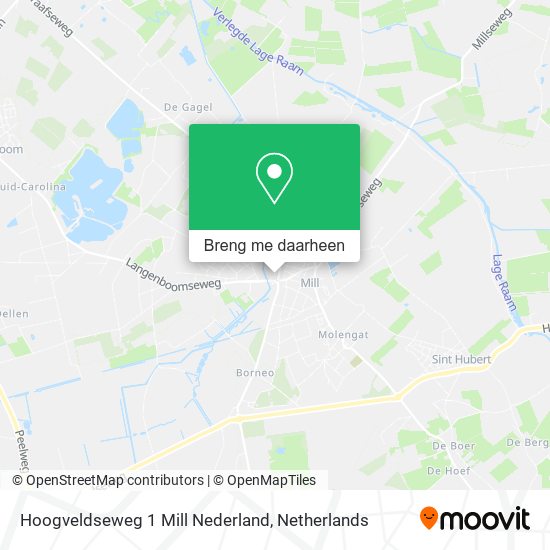 Hoogveldseweg 1 Mill Nederland kaart
