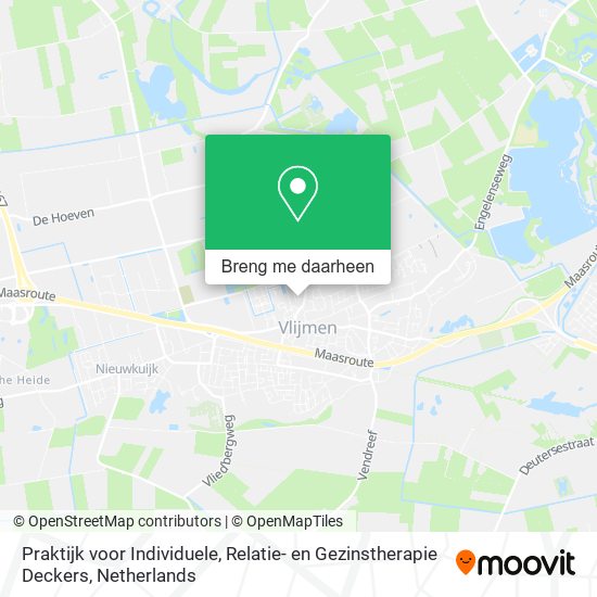 Praktijk voor Individuele, Relatie- en Gezinstherapie Deckers kaart