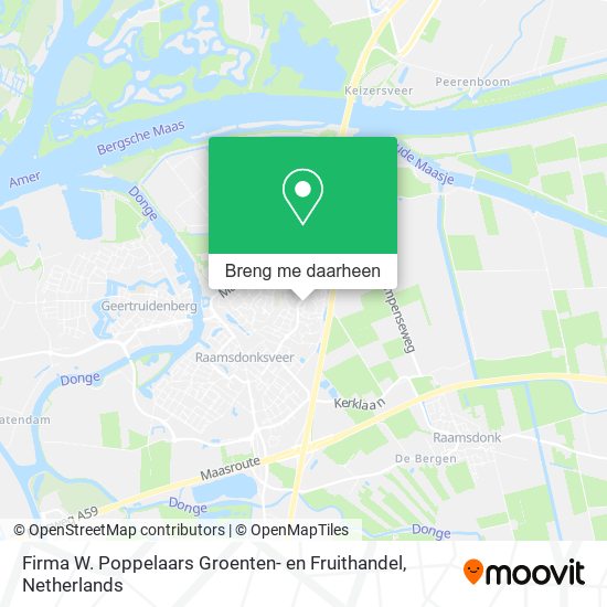 Firma W. Poppelaars Groenten- en Fruithandel kaart