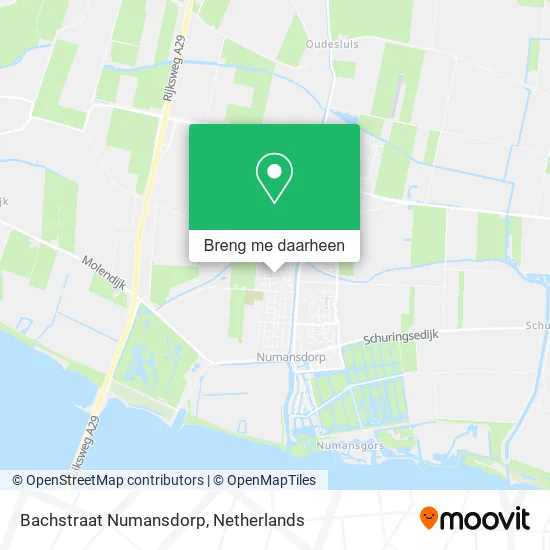 Bachstraat Numansdorp kaart