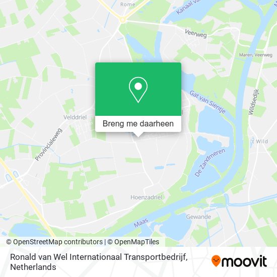 Ronald van Wel Internationaal Transportbedrijf kaart