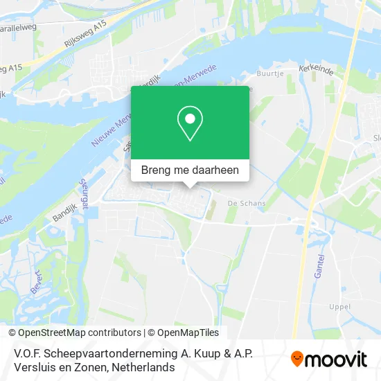 V.O.F. Scheepvaartonderneming A. Kuup & A.P. Versluis en Zonen kaart