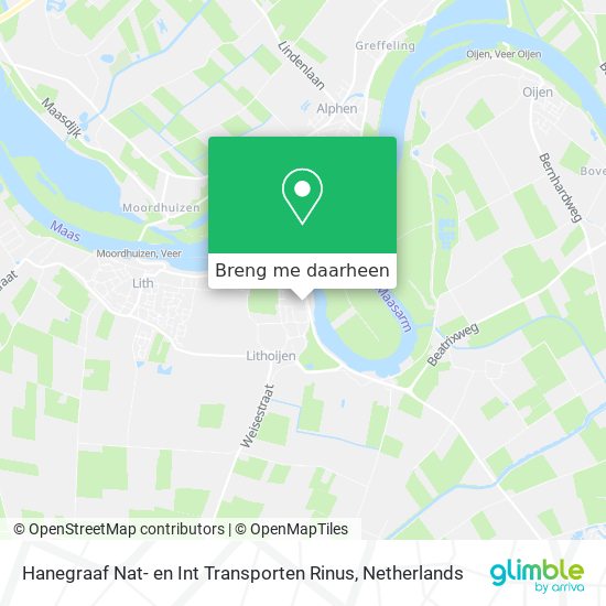 Hanegraaf Nat- en Int Transporten Rinus kaart