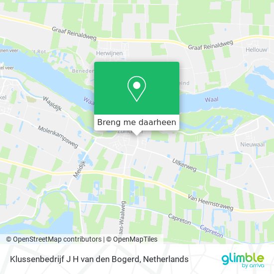 Klussenbedrijf J H van den Bogerd kaart
