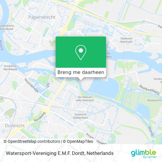 Watersport-Vereniging E.M.F. Dordt kaart
