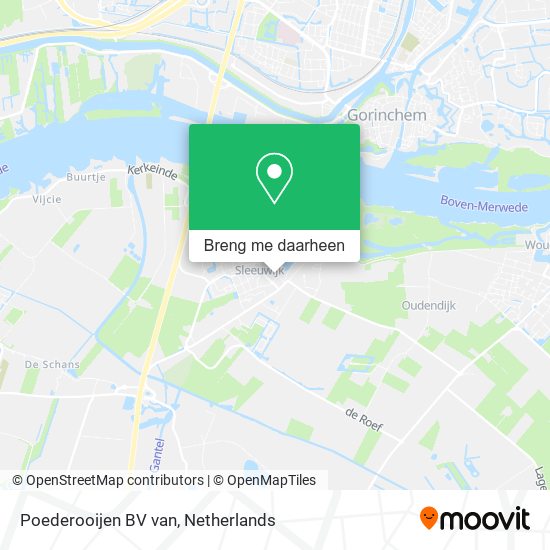 Poederooijen BV van kaart