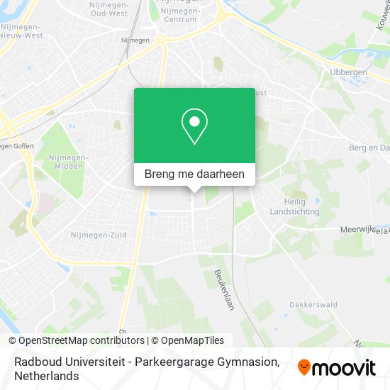 Radboud Universiteit - Parkeergarage Gymnasion kaart