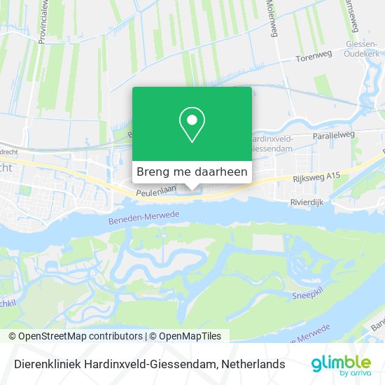 Dierenkliniek Hardinxveld-Giessendam kaart