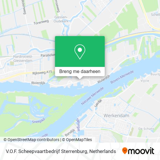 V.O.F. Scheepvaartbedrijf Sterrenburg kaart