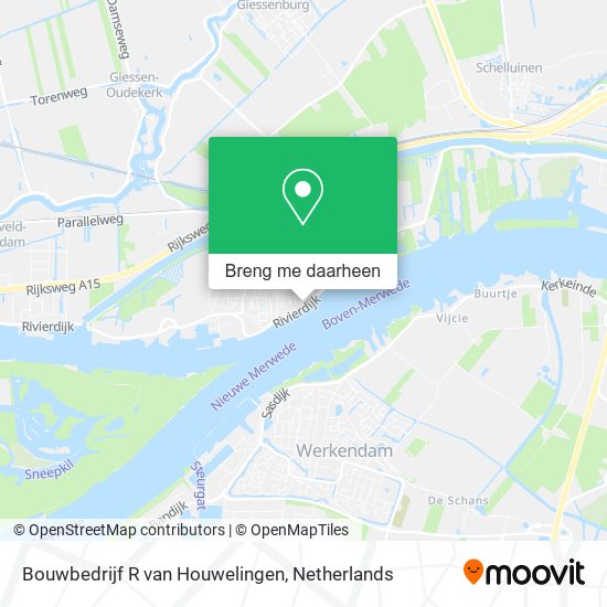 Bouwbedrijf R van Houwelingen kaart