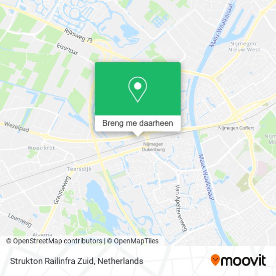 Strukton Railinfra Zuid kaart