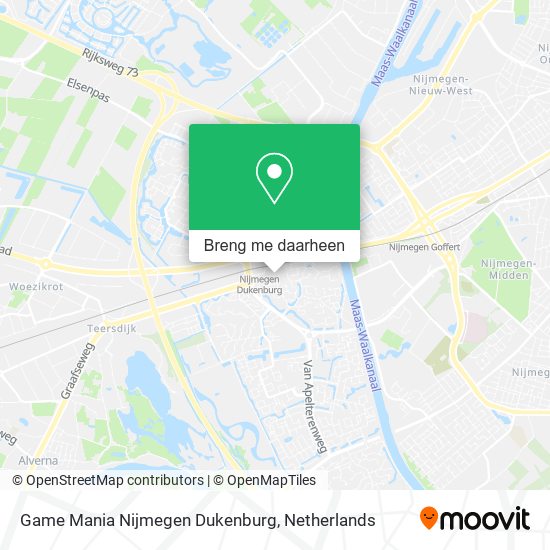 Game Mania Nijmegen Dukenburg kaart