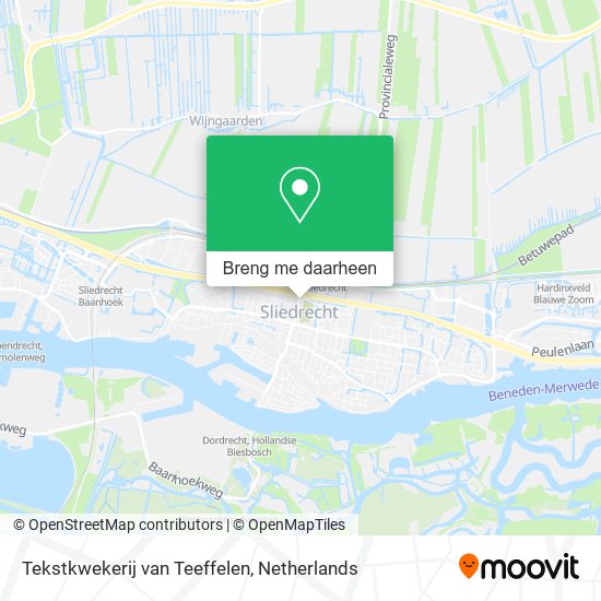 Tekstkwekerij van Teeffelen kaart