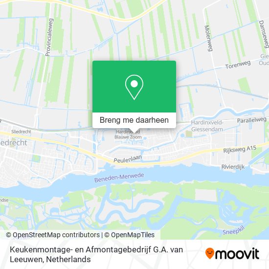 Keukenmontage- en Afmontagebedrijf G.A. van Leeuwen kaart