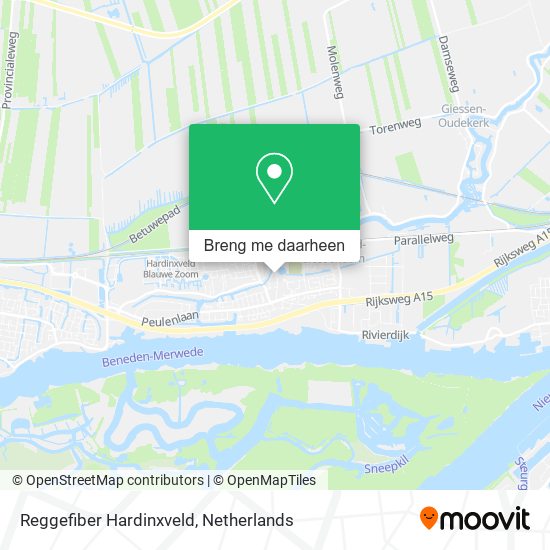 Reggefiber Hardinxveld kaart