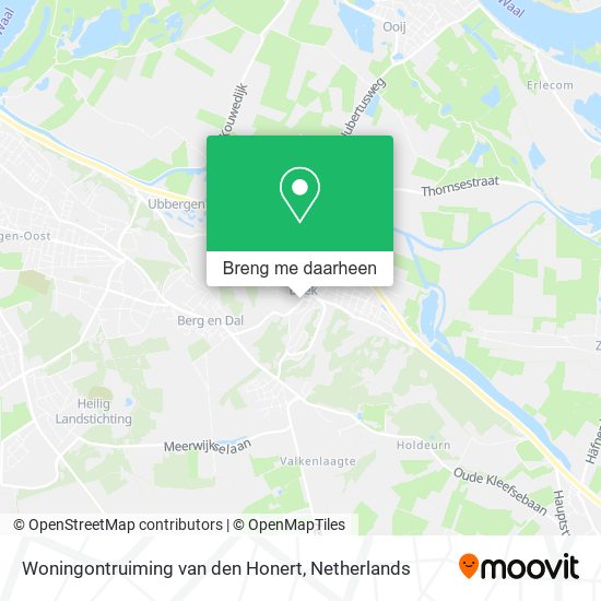 Woningontruiming van den Honert kaart