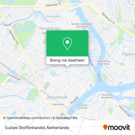 Gudani Stoffenhandel kaart