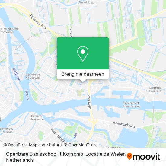 Openbare Basisschool 't Kofschip, Locatie de Wielen kaart