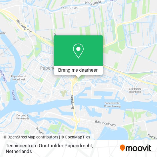 Tenniscentrum Oostpolder Papendrecht kaart