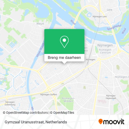 Gymzaal Uranusstraat kaart