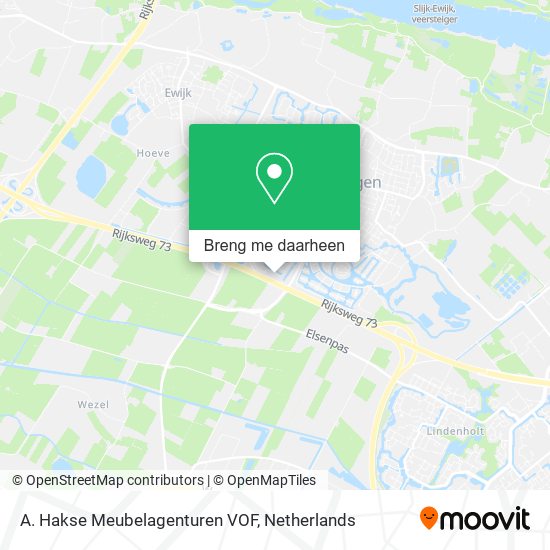 A. Hakse Meubelagenturen VOF kaart