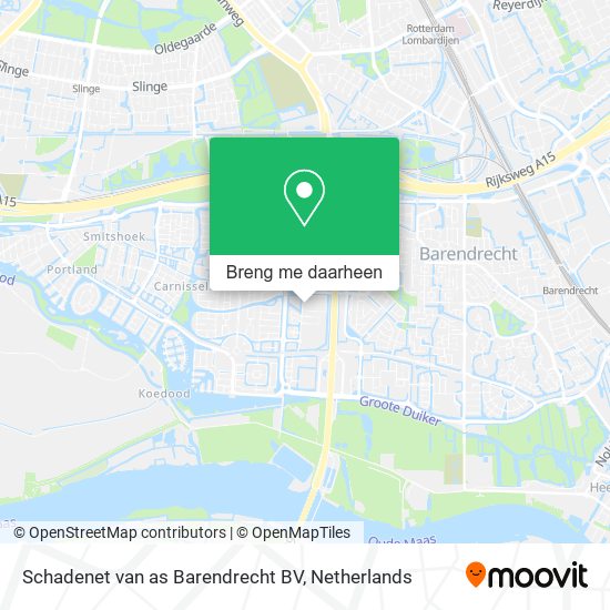 Schadenet van as Barendrecht BV kaart