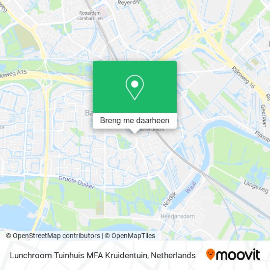 Lunchroom Tuinhuis MFA Kruidentuin kaart