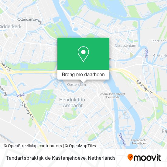 Tandartspraktijk de Kastanjehoeve kaart