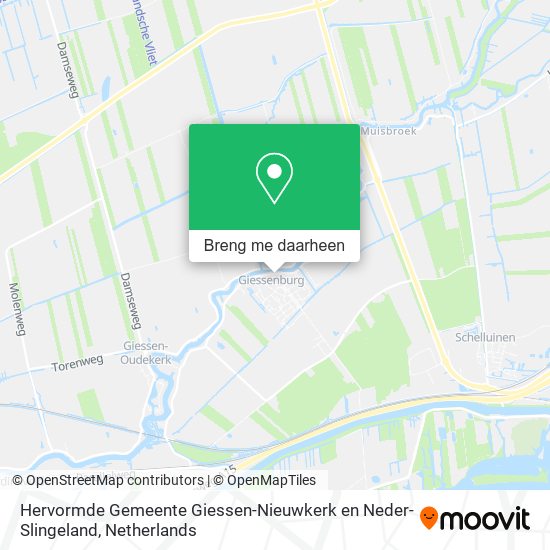 Hervormde Gemeente Giessen-Nieuwkerk en Neder-Slingeland kaart