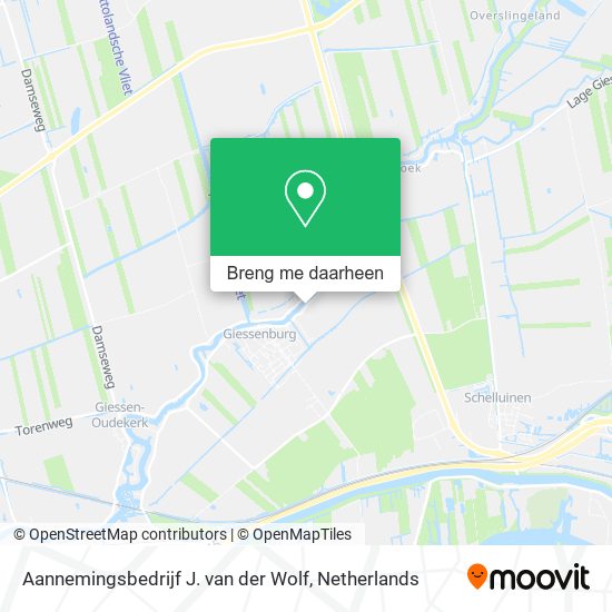 Aannemingsbedrijf J. van der Wolf kaart