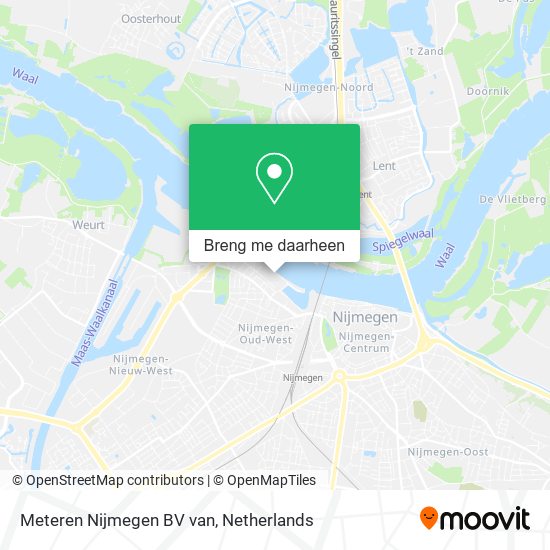 Meteren Nijmegen BV van kaart