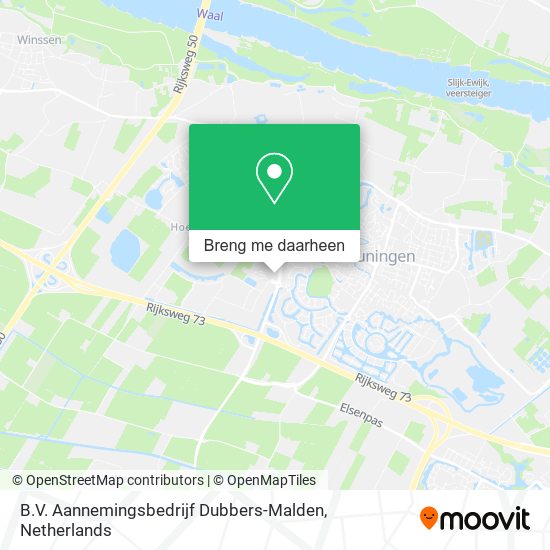 B.V. Aannemingsbedrijf Dubbers-Malden kaart