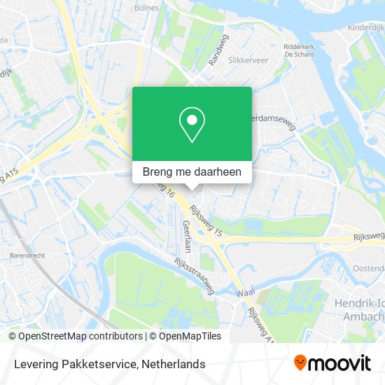 Levering Pakketservice kaart