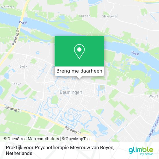 Praktijk voor Psychotherapie Mevrouw van Royen kaart