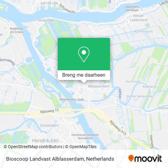 Bioscoop Landvast Alblasserdam kaart
