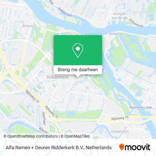 Alfa Ramen + Deuren Ridderkerk B.V. kaart