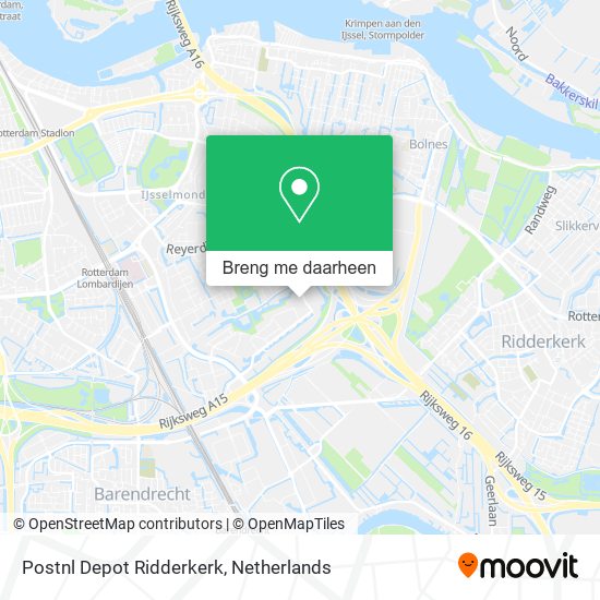 Postnl Depot Ridderkerk kaart