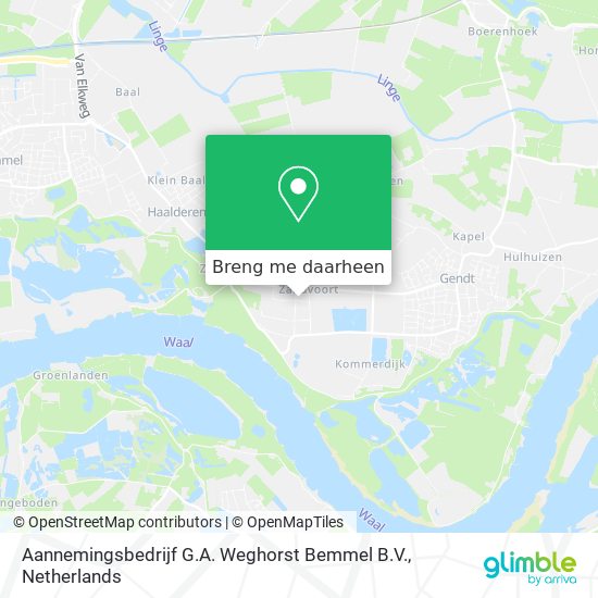 Aannemingsbedrijf G.A. Weghorst Bemmel B.V. kaart