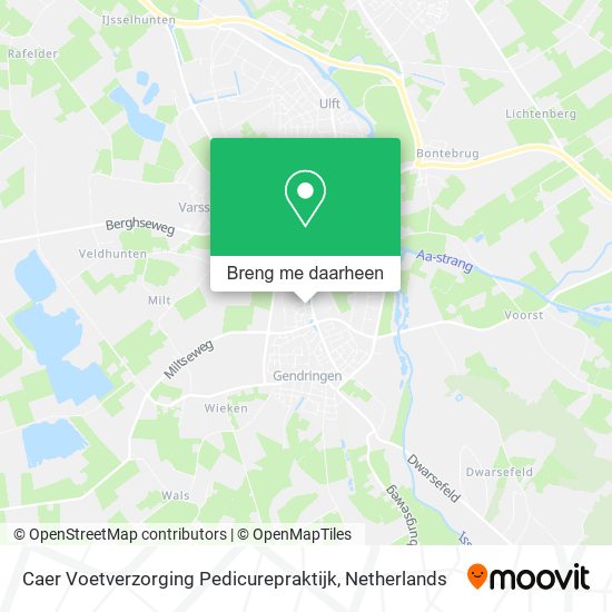 Caer Voetverzorging Pedicurepraktijk kaart