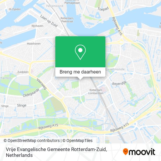 Vrije Evangelische Gemeente Rotterdam-Zuid kaart