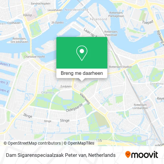 Dam Sigarenspeciaalzaak Peter van kaart