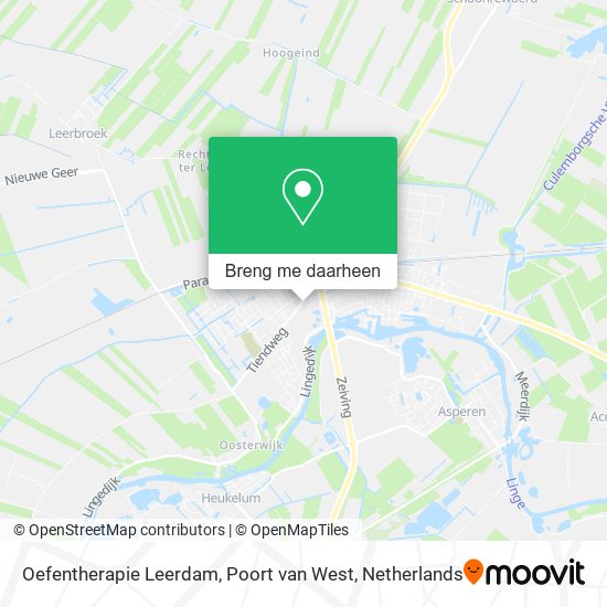 Oefentherapie Leerdam, Poort van West kaart