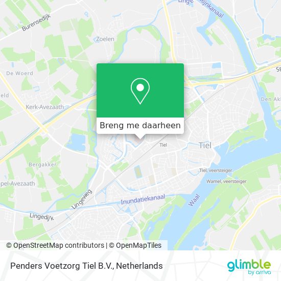 Penders Voetzorg Tiel B.V. kaart