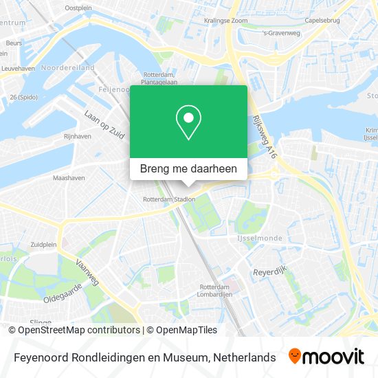Feyenoord Rondleidingen en Museum kaart