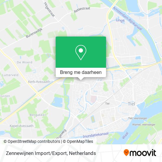 Zennewijnen Import/Export kaart