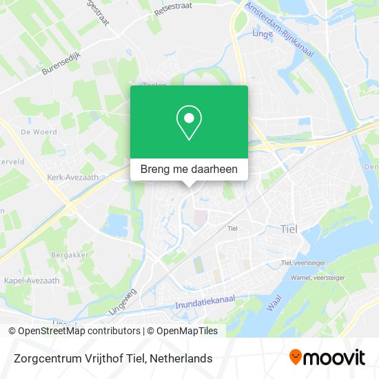 Zorgcentrum Vrijthof Tiel kaart