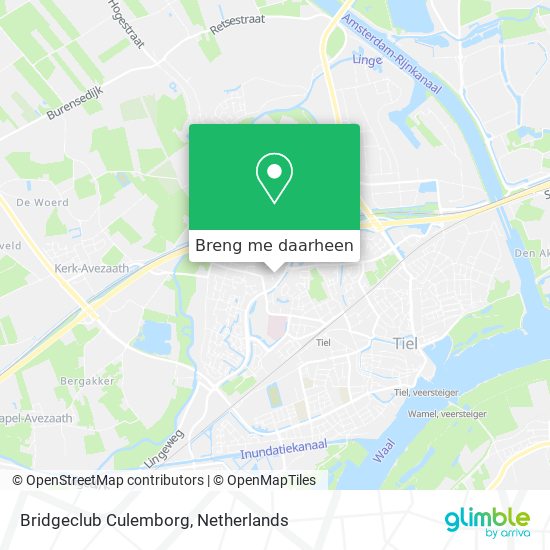 Bridgeclub Culemborg kaart