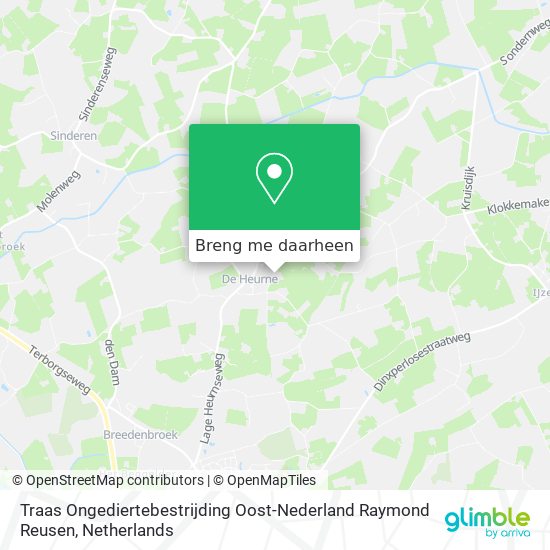 Traas Ongediertebestrijding Oost-Nederland Raymond Reusen kaart